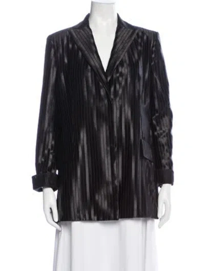 Pre-owned Akris Striped Evening Jacket In Black