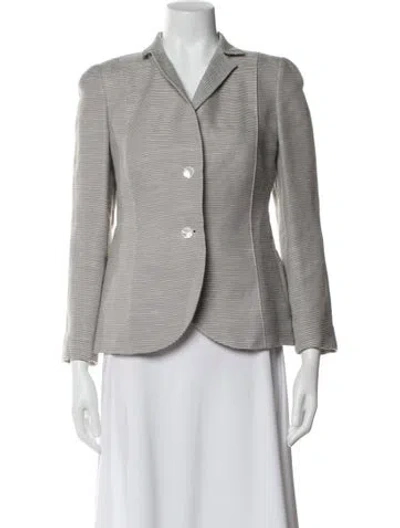 Pre-owned Akris Striped Evening Jacket In Gray