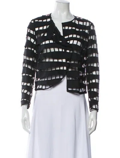 Pre-owned Akris Striped Evening Jacket In Gray