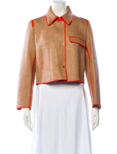 Pre-owned Akris Striped Evening Jacket In Neutral