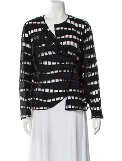 Pre-owned Akris Striped Jacket In Black