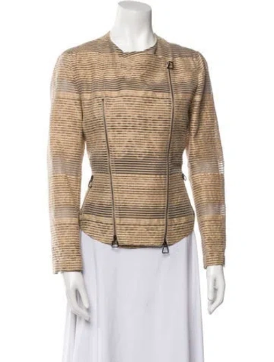 Pre-owned Akris Striped Jacket In Brown