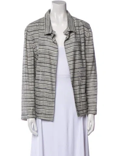Pre-owned Akris Striped Jacket In Gray