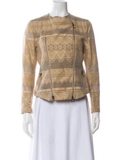 Pre-owned Akris Striped Jacket In Neutral
