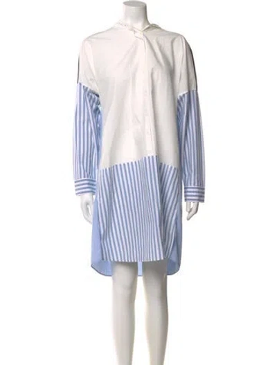Pre-owned Akris Striped Knee-length Dress In Blue