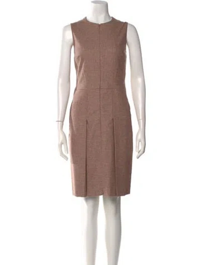 Pre-owned Akris Striped Knee-length Dress In Brown