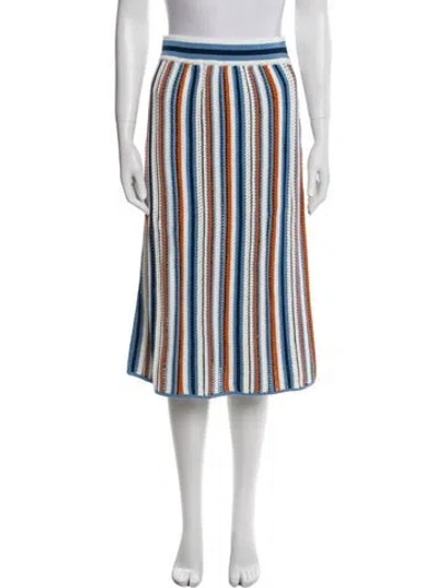 Pre-owned Akris Striped Knee-length Skirt In Blue