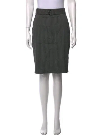 Pre-owned Akris Striped Knee-length Skirt In Gray