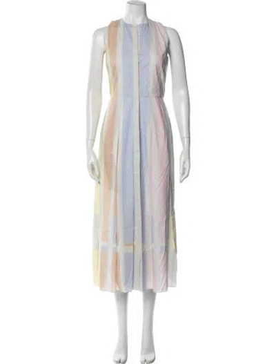 Pre-owned Akris Striped Long Dress In Neutral