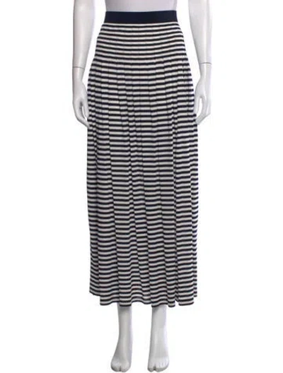 Pre-owned Akris Striped Long Skirt In Blue