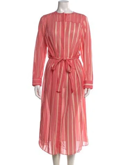 Pre-owned Akris Striped Midi Length Dress In Pink