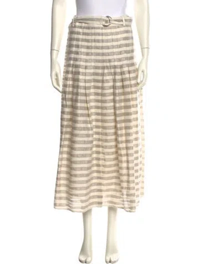 Pre-owned Akris Striped Midi Length Skirt In Neutral