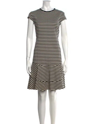 Pre-owned Akris Striped Mini Dress In Black/white