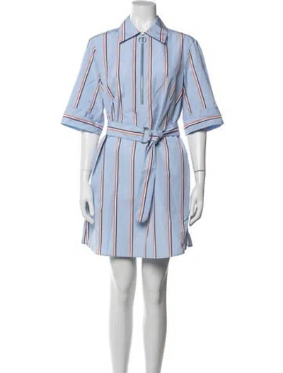 Pre-owned Akris Striped Mini Dress In Blue