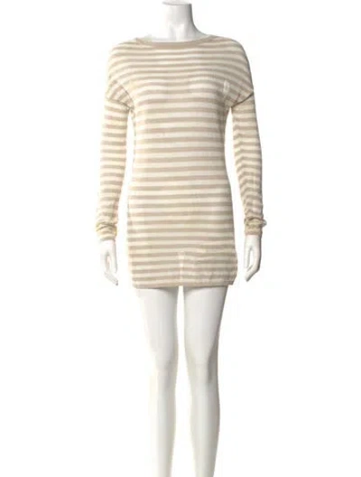 Pre-owned Akris Striped Mini Dress In Neutral