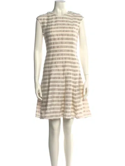 Pre-owned Akris Striped Mini Dress W/ Tags In Neutral