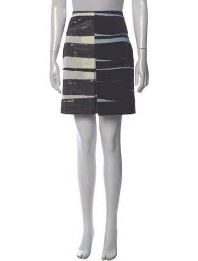 Pre-owned Akris Striped Mini Skirt In Blue