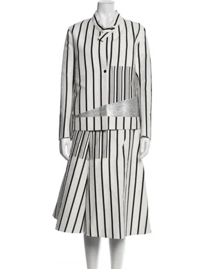 Pre-owned Akris Striped Skirt Set In Multi