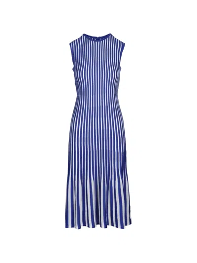 Akris Striped Sleeveless Midi Dress In Multi