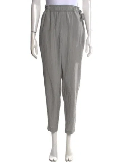 Pre-owned Akris Striped Straight Leg Pants In Neutral