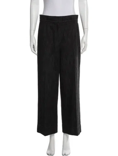 Pre-owned Akris Striped Wide Leg Pants In Blue