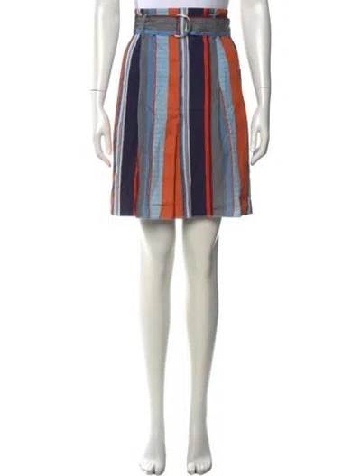 Pre-owned Akris Striped Wide Leg Pants In Orange