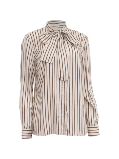 Pre-owned Akris Striped-pattern Blouse In Neutrals