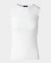 Akris Structured Double-layer Cotton Blend Knit Top In Ecru