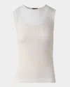 Akris Structured Double-layer Cotton Blend Knit Top In Greige