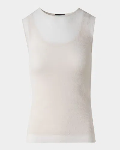 Akris Structured Double-layer Cotton Blend Knit Top In Greige