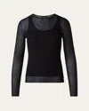 Akris Structured Double Layer Cotton-blend Sweater In Black