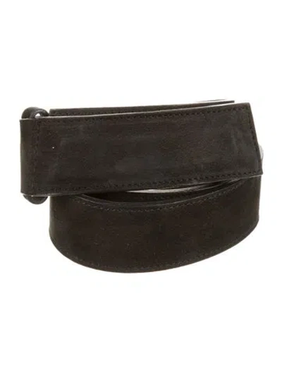 Pre-owned Akris Suede Belt Kit In Black