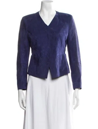 Pre-owned Akris Suede Blazer In Blue