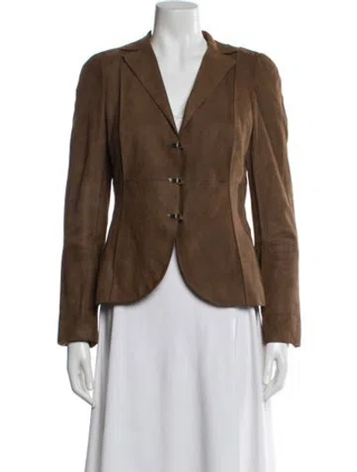Pre-owned Akris Suede Blazer In Brown