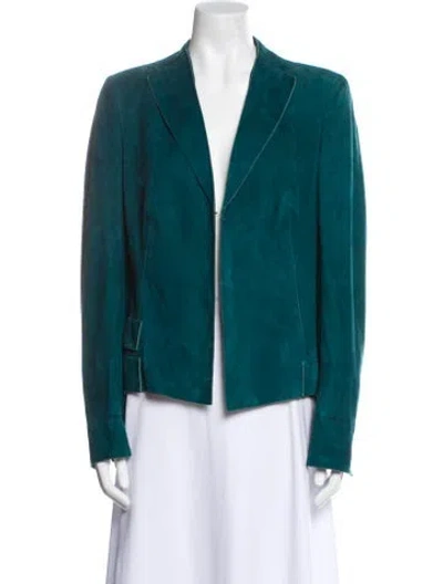 Pre-owned Akris Suede Blazer In Green