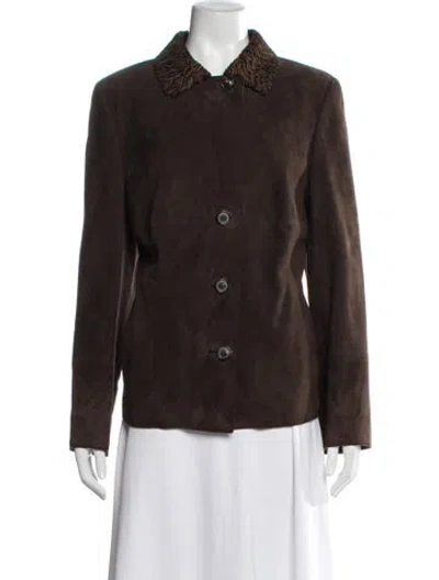 Pre-owned Akris Suede Evening Jacket In Brown