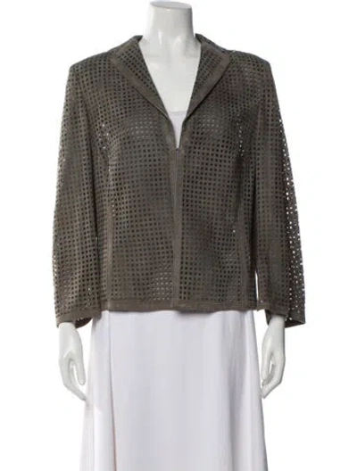 Pre-owned Akris Suede Evening Jacket In Gray