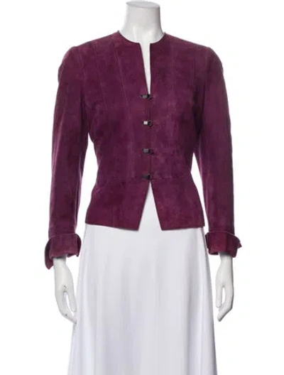Pre-owned Akris Suede Evening Jacket In Purple