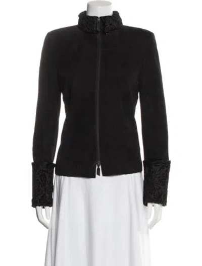 Pre-owned Akris Suede Jacket In Black