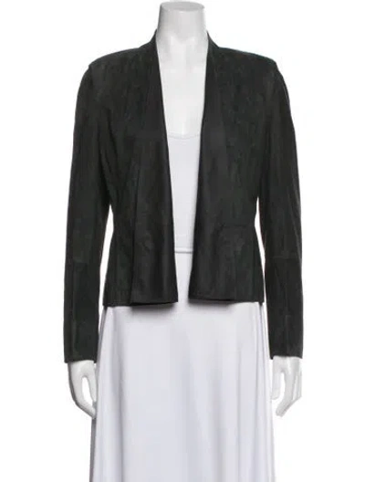 Pre-owned Akris Suede Jacket In Green