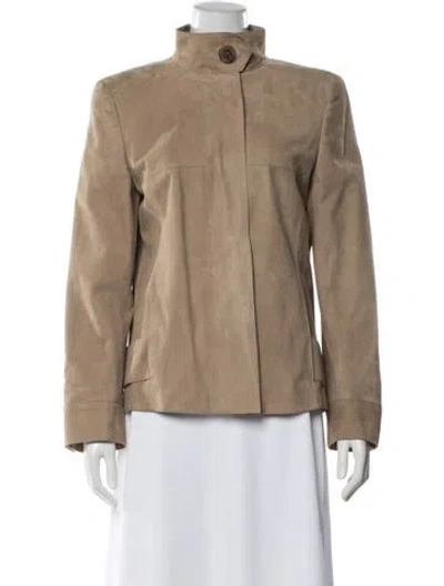 Pre-owned Akris Suede Jacket In Neutral