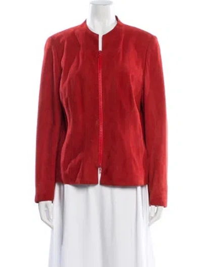 Pre-owned Akris Suede Jacket In Red