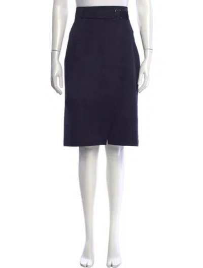 Pre-owned Akris Suede Knee-length Skirt In Blue
