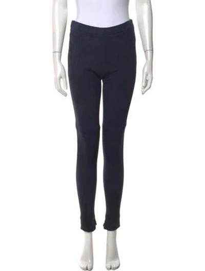 Pre-owned Akris Suede Skinny Leg Pants In Blue