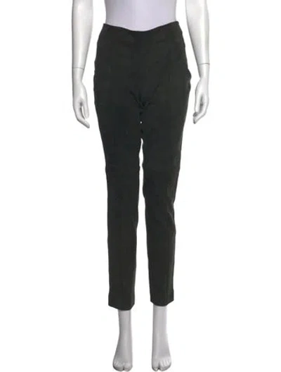 Pre-owned Akris Suede Straight Leg Pants In Green