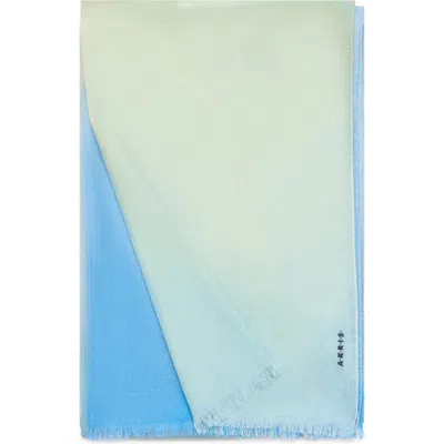 Akris Sunbeam Cashmere Fringe Scarf In Blue