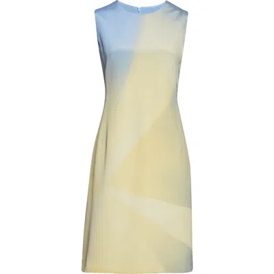 Akris Sunbeam Double Face Silk & Cotton Blend Sheath Dress In Blue