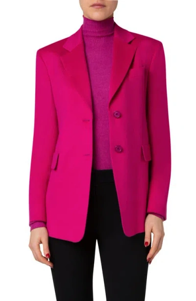 Akris Taddeo Cashmere Jacket In Magenta