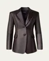 Akris Taddeo Leather Jacket In Brown