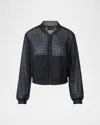 Akris Taide Flower Embroidered Tulle Bomber Jacket